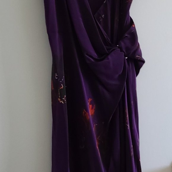 PURPLE floral THE KOOPLES silk/viscose dress - Picture 7 of 7